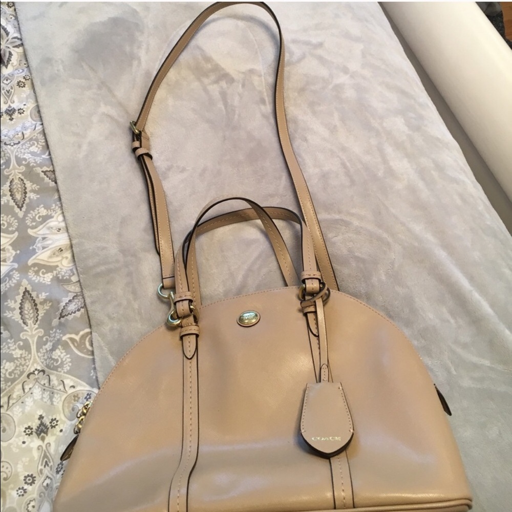 Coach Peyton Leather Cora Domed Satchel
